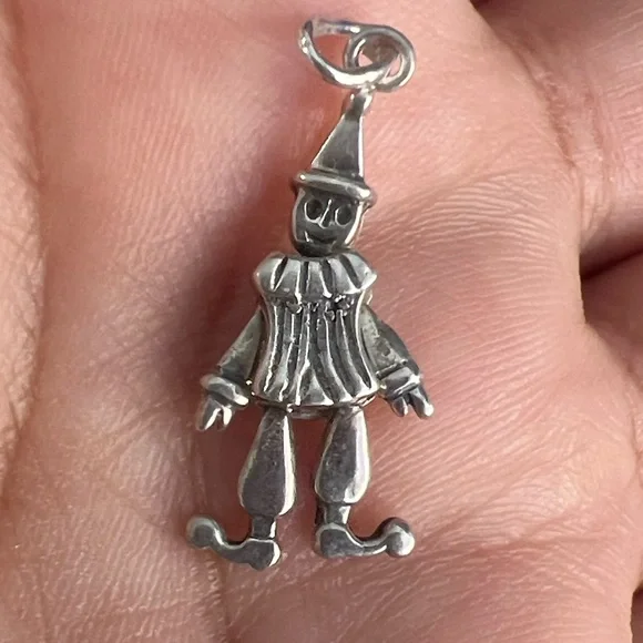 Silver Clown Pendant Necklace - Picture 6 of 7
